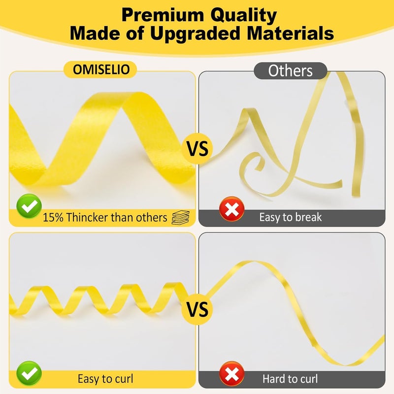 OMISELIO Yellow Curling Ribbon, 500 Yard, 3/16" for Gift Wrapping, Balloon String, Christmas, Birthday Party - Image 4
